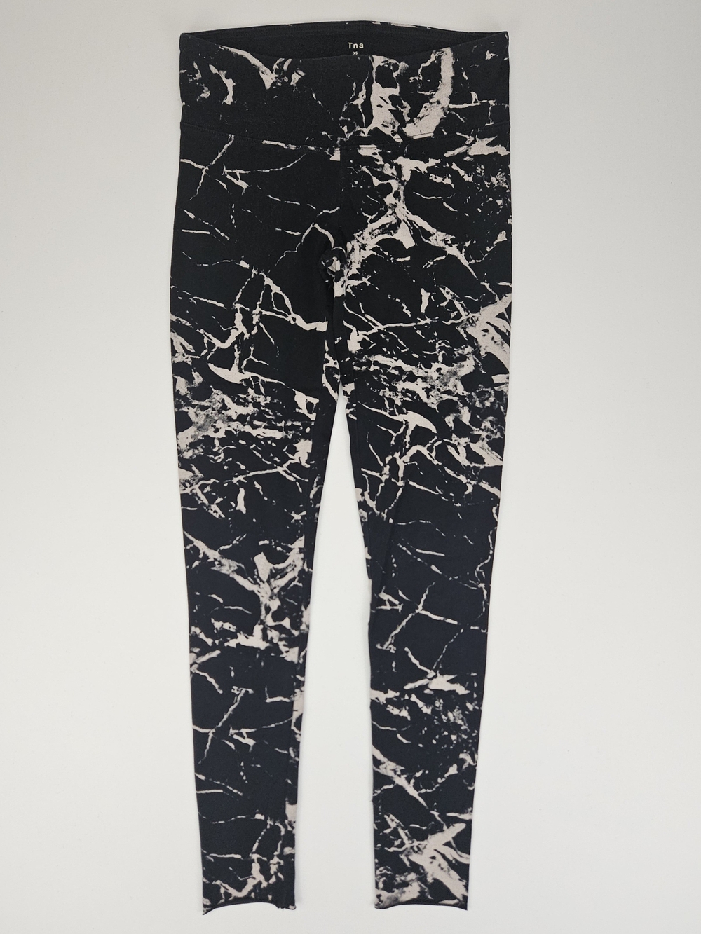 TNA Marble Print Leggings XS Black White High Rise